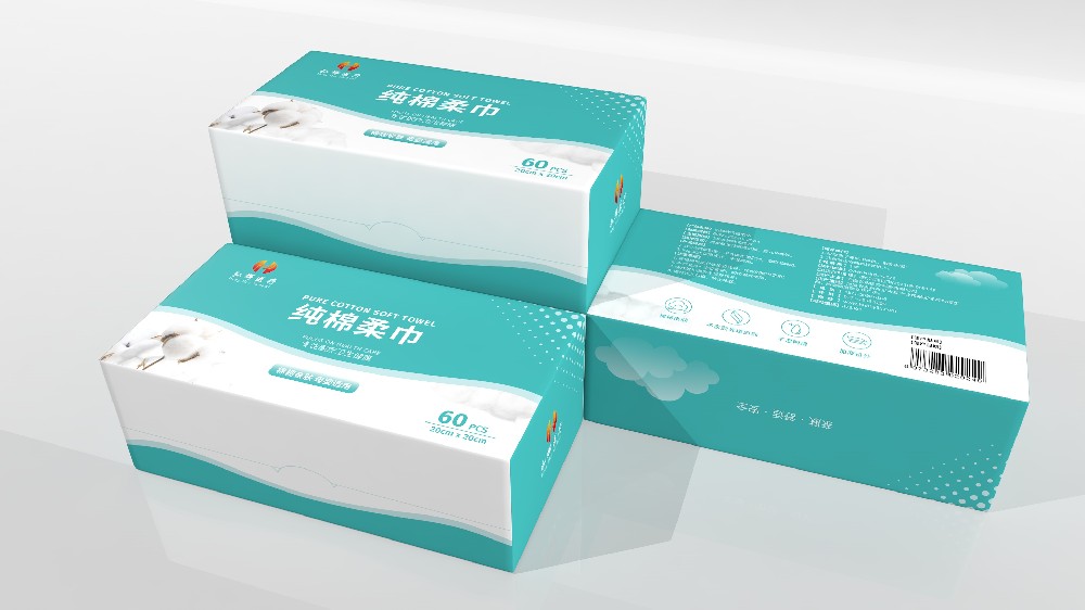 郑州印刷厂智美设计制作的纯棉柔巾包装盒